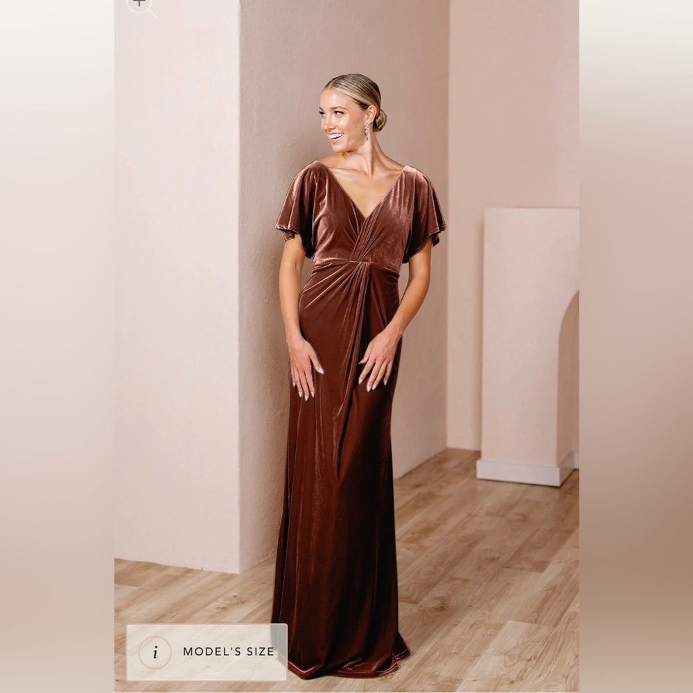 NWT Revelry Velvet Gwen Dress. Beautiful terracotta color!